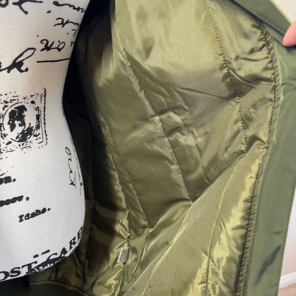 Wishlist women green long  zipper bomber  jacket  goth chic anime size L preppy - Picture 7 of 16